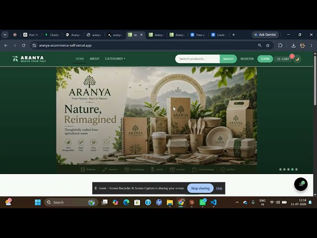 Aranya E-Commerce | MERN + Redis + Socket.io + Razorpay | Full Stack Project Demo