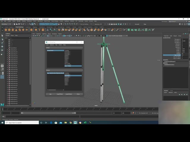 Tripod rigging attributes setdriven keys