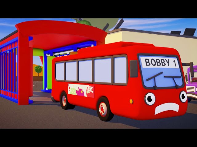 Bobby The Bus and The Paint Machine | Gecko's Garage | Rainbow Paint Bus Videos For Kids