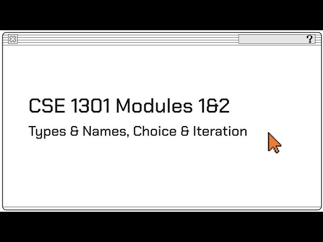 WashU Intro CS Modules 1 + 2 Recitation