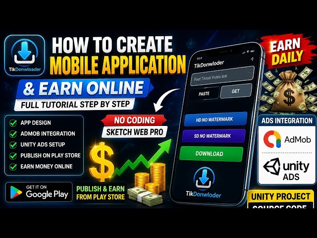 😱 How To Create Mobile Apps On Android & Earn Money | Sketchware Pro