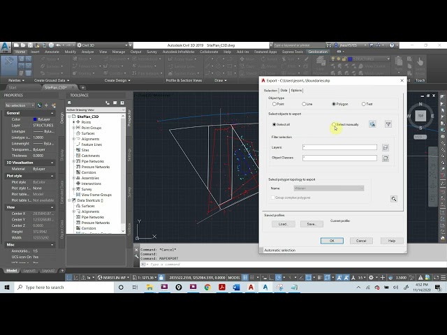 Creating Shapefiles in Civil 3D