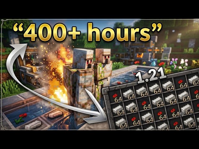 Minecraft easiest iron farm Bedrock1.21!!