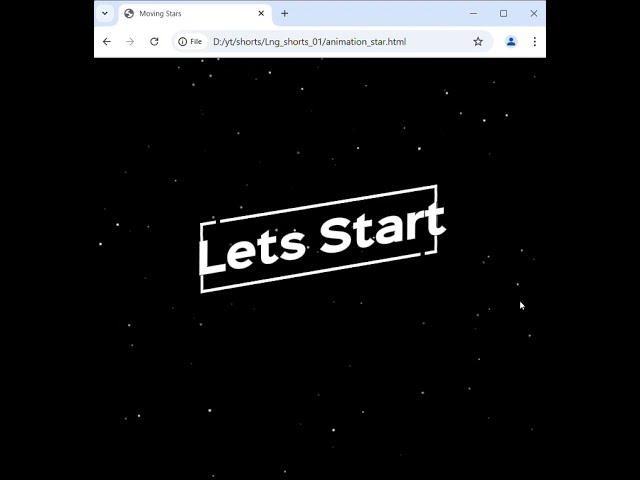 Simple moving stars animation using HTML | CSS | JavaScript