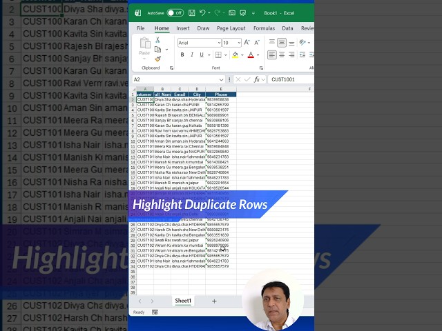 Highlight duplicate rows in Excel in just a few clicks! #ExcelTips #ExcelTricks #DataAnalytics