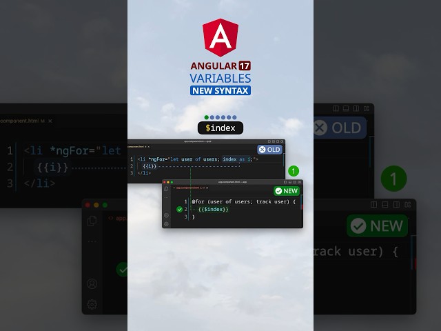 Angular 17 New Syntax for Loop Variables #angular #angular17