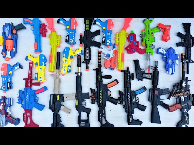 NERF WAR Sniper Guns and GEL BLASTER GUN  AK47 Gun M16 Sniper Gun Shotgun Granade Cobra gun Pistol
