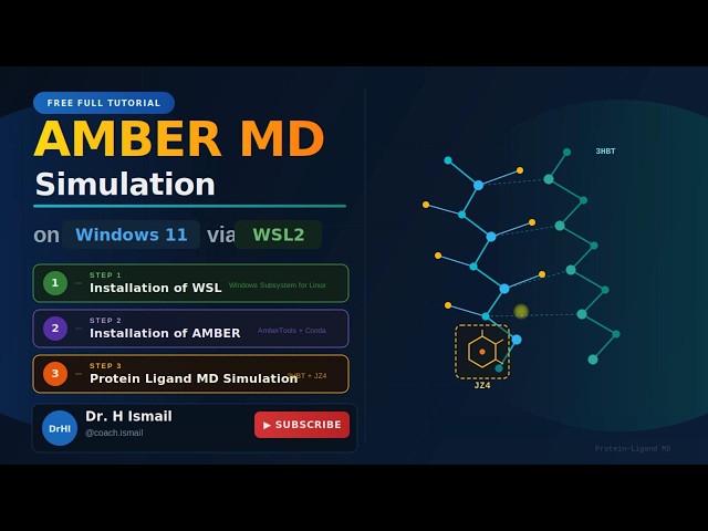 Simulación AMBER MD en Windows 11-WSL2 | Tutorial completo | Script automatizado | Análisis de li...