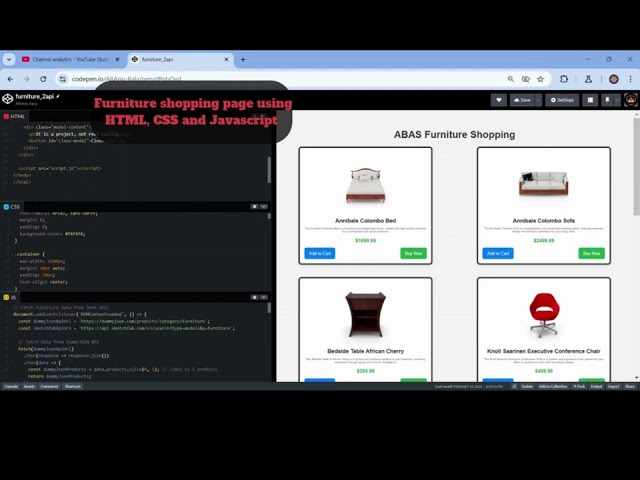 Furniture shopping site using html, css, javascript