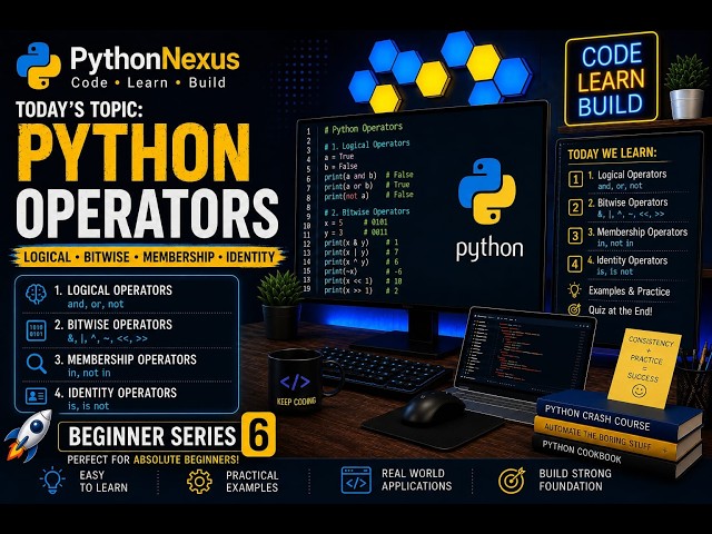Python Operators Explained | Logical, Bitwise, Membership & Identity | Beginner Series 6