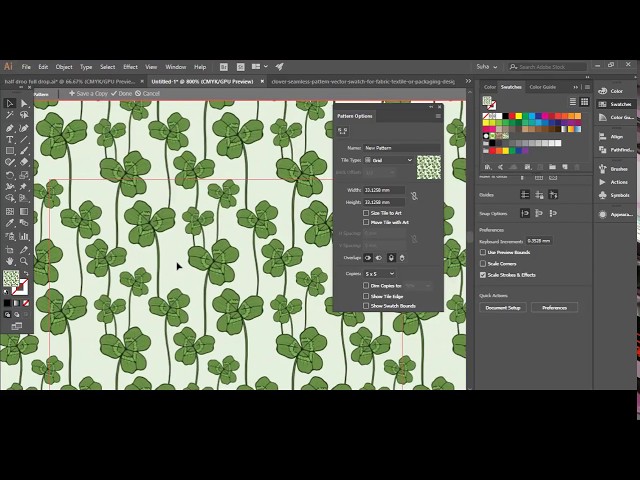 Create half drop & full drop repeat in illustrator CC