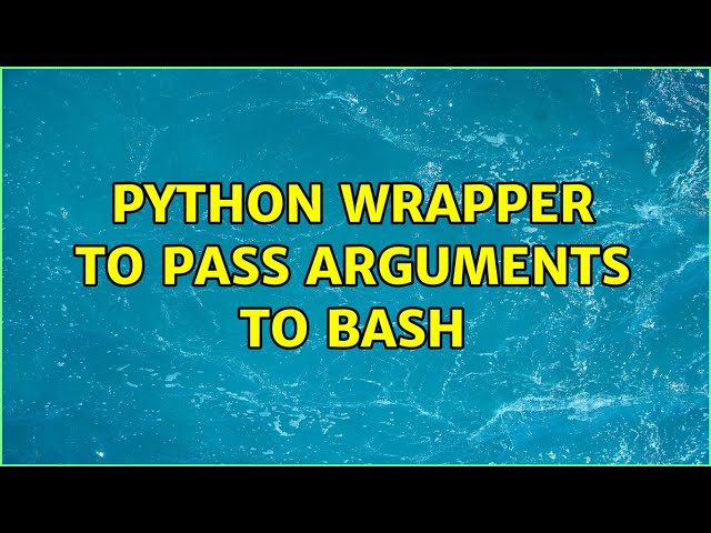 Python wrapper to pass arguments to bash