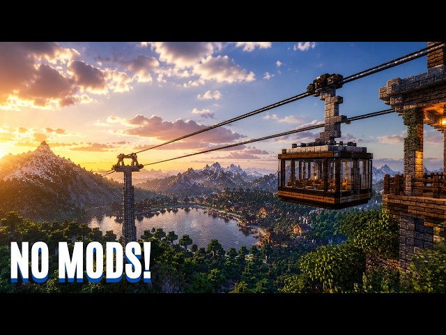 How to Build a WORKING Cable Car in Minecraft! (Easy Tutorial)