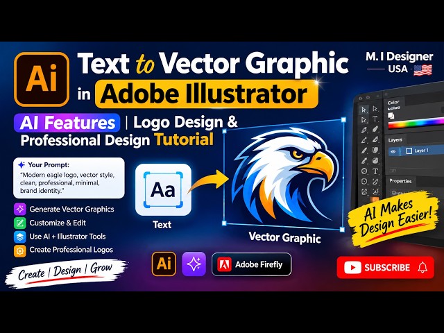 Text to Vector Graphic in Adobe Illustrator | AI Logo Design & Professional Design Tutorial