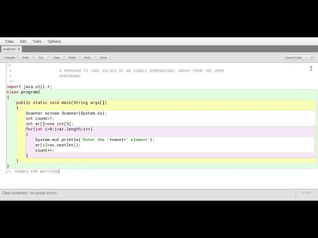 How to take the input of elements of a single dimensional array in java#video