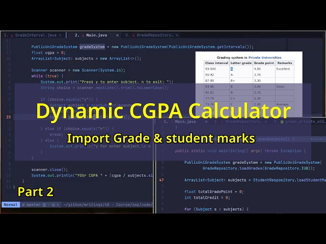 Build a Dynamic CGPA Calculator in Java Part 2 | File Handling | OOP 10.1