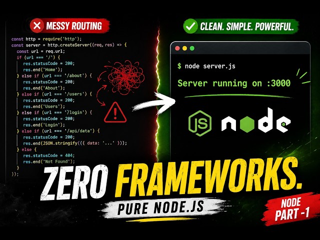 I Built a Server With ZERO Frameworks (Just Node.js) | Web Dev Series #013