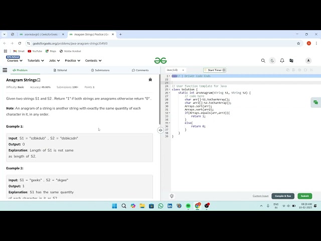 Check Anagram in Java in 60 Seconds !
