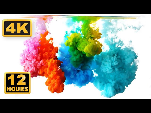 Abstract Liquid! 12 Hours 4K Satisfaying Fluid Video! Relaxing Music / Meditation Screensaver.