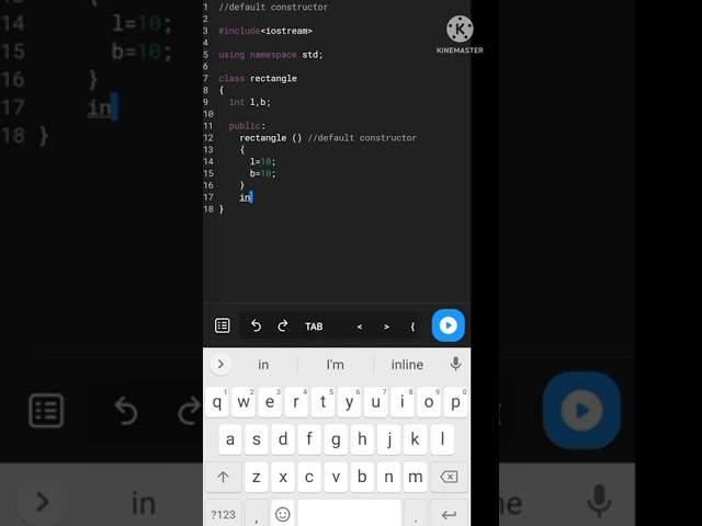 //area of rectangle          //default constructor in c++