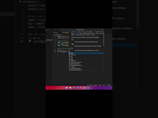 Making a Calculator in Python | Python tutorial #python #pythoncalc #pythonprogram #coding #python3