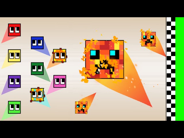 Squares vs Fire Boss - Run or Burn | Survival Square Race