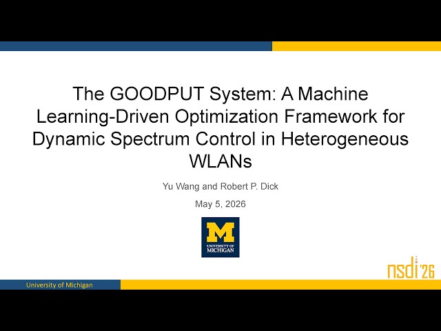 NSDI '26 - The GOODPUT System: A Machine Learning-Driven Optimization Framework for Dynamic...