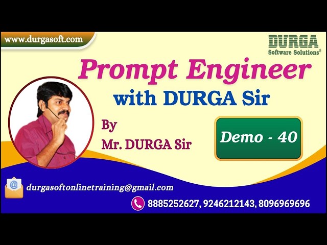 Prompt Engineer with DURGA Sir tutorials || Demo - 40 || by Mr. DURGA Sir On 15-03-2026 @7PM (IST)