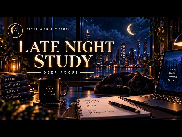 Late Night Study With Me 🌙 | Deep Focus • Dark Desk • No Talking