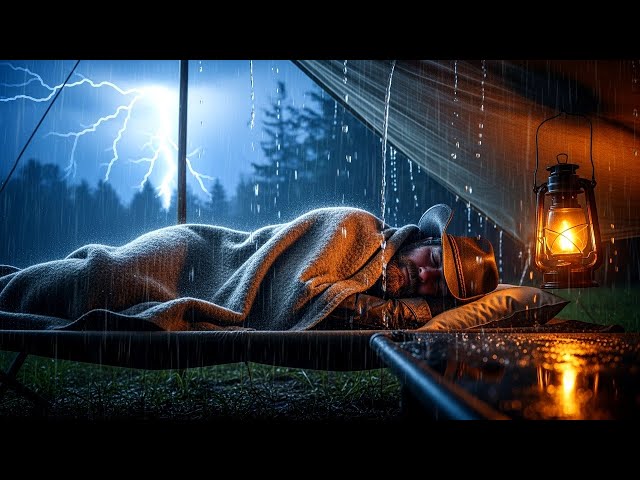 Arthur Waiting Out a Fierce Thunderstorm in a Tiny Cabin | RDR2 ASMR Night Heavy
