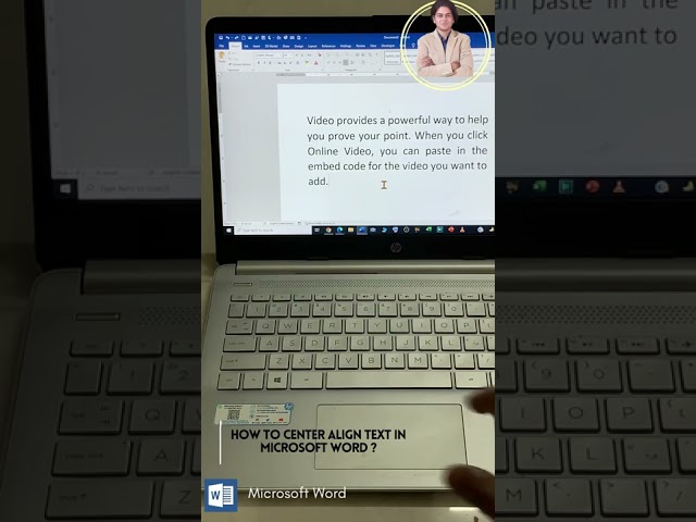 How to center align text in Microsoft Word?