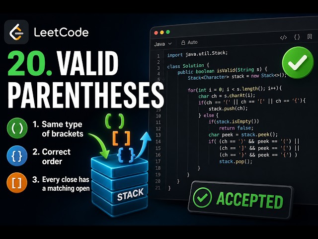 Valid Parentheses | LeetCode 20 | Stack Solution in Java