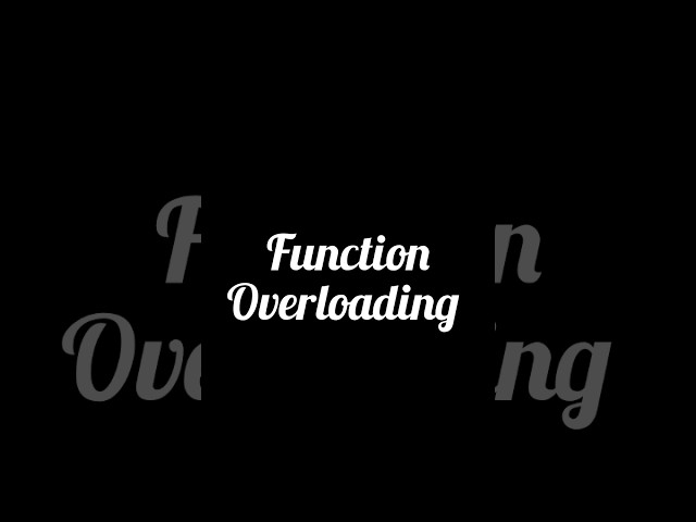 Function Overloading #coding #begginers #polymorphism