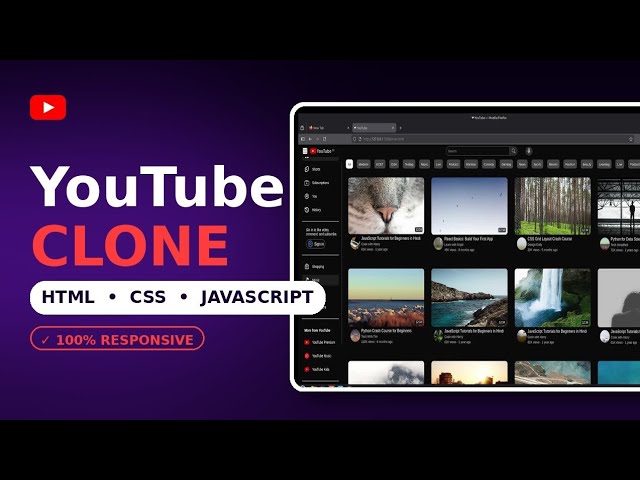 ##😎"YouTube Clone Website | HTML CSS JS Project Demo (Fully Responsive)"