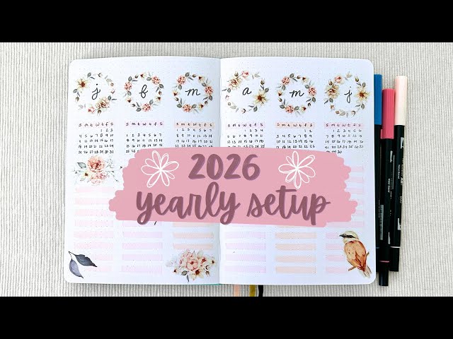 2026 yearly bullet journal 🌸 quick and easy setup 🌸 plan with me