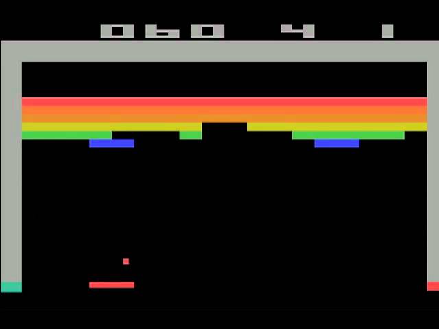 Breakout - Atari VCS Gameplay - Top Atari 2600 Console Games (1978)
