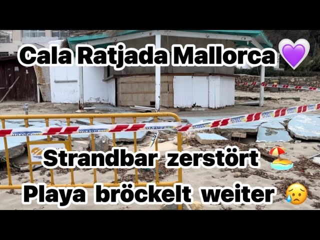 Cala Ratjada 💜 Son Moll after the storm 🏖️ 🌊 Beach bar broken ❌ Clouds & sun ⛅️ Mallorca 💜