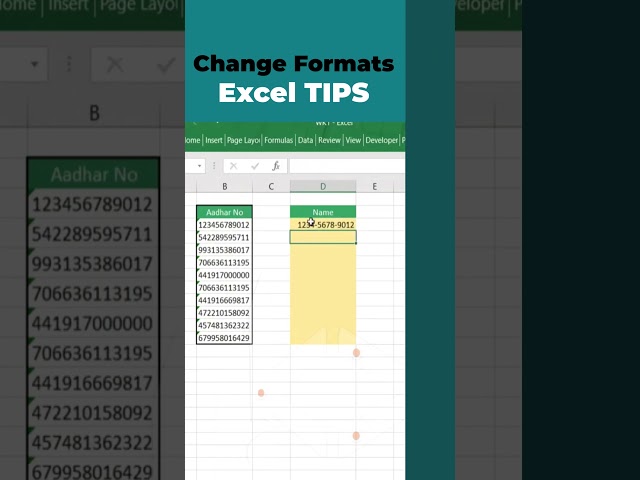 How To Change Number Format | Ms Excel Tutorial #ExcelTips #ExcelTutorial