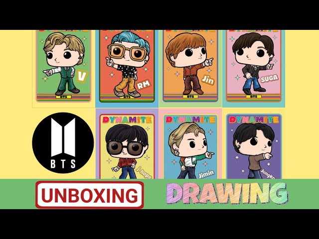 Unboxing & Drawing All 7 Members of BTS (Dynamite) | Funko Pop Art Style