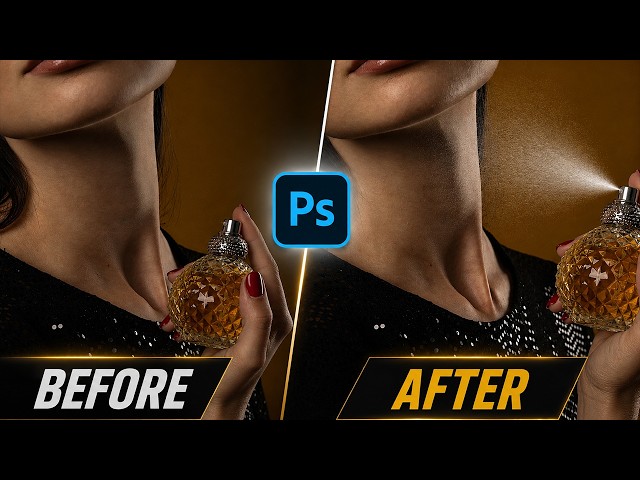 Create a Realistic Perfume Spray Effect in Photoshop | Before & After Photoshop Tutorial