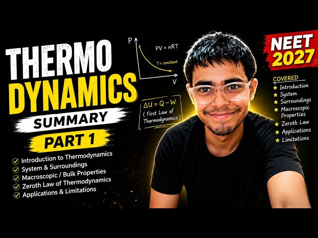 THERMODYNAMICS 🔥 PART 1 | NEET 2026 Physics | Thermodynamics Basics in 4 Min