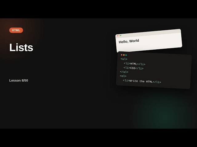Lists | HTML Tutorial for Beginners