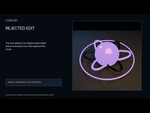Codex3D: Natural-Language Blender Creation with Safe Restore | OpenAI Build Week