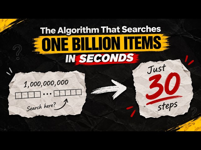 This Algorithm Searches 1 Billion Items in 30 Steps (Binary Search Explained)