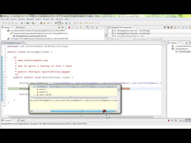 HOW TO SPLIT A STRING IN JAVA DEMO