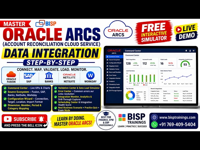 Oracle ARCS Data Integration Full Tutorial  Live Demo Simulator  BISP Trainings