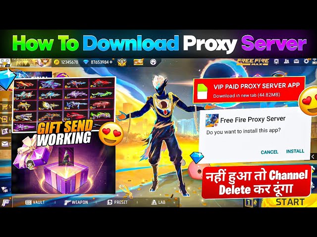 HOW TO DOWNLOAD PROXY SERVER IN FREE FIRE, HOW TO USE PROXY SERVER IN FREE FIRE, VIP PROXY SERVER