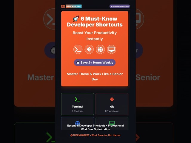 Developer Keyboard Shortcuts #coding #developers #terminal #git  #viral #python  #trending #shorts