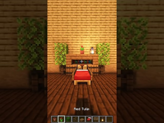 Quick and easy bed tutorial:) #minecraft #minecrafttutorial #shorts