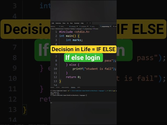 If–Else in Programming – Step by Step with Real Life Example #ytshorts #coding